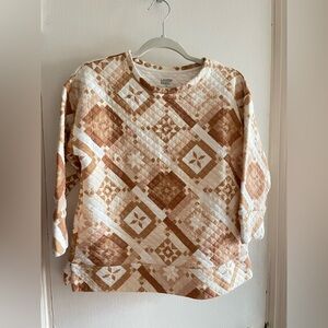 Lands' End Women's Brown Geometric Sweatshirt